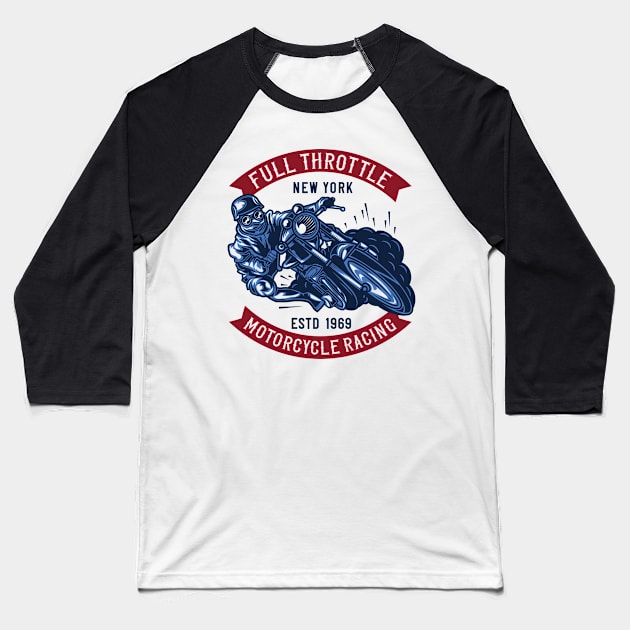 Motorcycle Racing Baseball T-Shirt by animericans